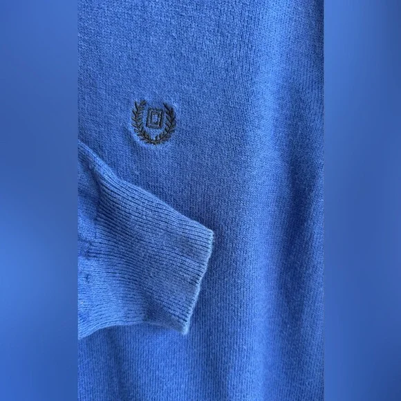 Chaps Men’s Blue Cotton Cashmere Sweater pullover V-neck preppy style Size L - Picture 4 of 4
